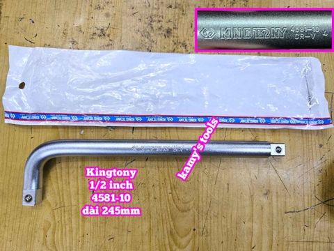 Cần siết đầu cong L 1/2 inch Kingtony dài 250mm 300mm model 4581-10 và 4585-12