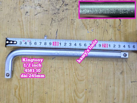Cần siết đầu cong L 1/2 inch Kingtony dài 250mm 300mm model 4581-10 và 4585-12