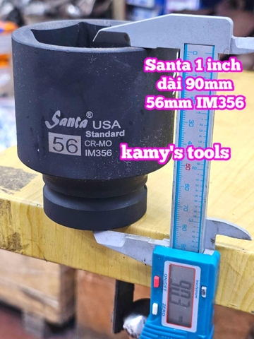 Đầu tuýp khẩu 1 inch Santa thép Cr-mo 46mm 48mm 50mm 55mm 56mm 58mm IM346 IM348 IM350 IM355 IM356 IM358