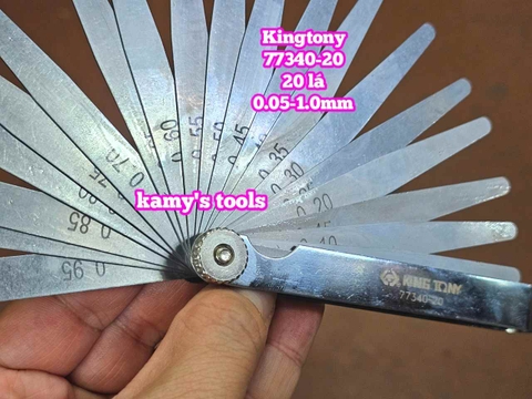 Thước căn lá dưỡng đo độ dày đo khe hở căn chỉnh cò xupap Kingtony 20 lá loại thẳng 77340-20 cỡ 0.05-1.0mm
