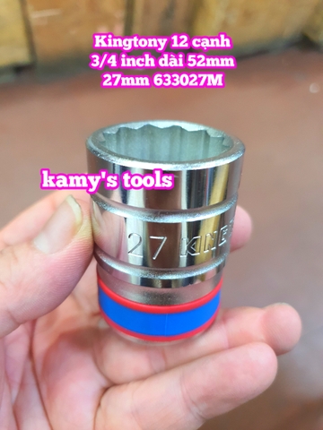 Tuýp 3/4 inch bông 12 cạnh trắng Kingtony 26mm 27mm 28mm 29mm 30mm 32mm 633026M 633027M 633028M 633029M 633030M 633032M