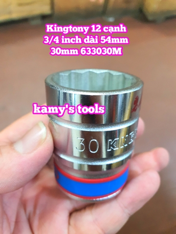 Tuýp 3/4 inch bông 12 cạnh trắng Kingtony 26mm 27mm 28mm 29mm 30mm 32mm 633026M 633027M 633028M 633029M 633030M 633032M