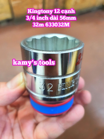 Tuýp 3/4 inch bông 12 cạnh trắng Kingtony 26mm 27mm 28mm 29mm 30mm 32mm 633026M 633027M 633028M 633029M 633030M 633032M