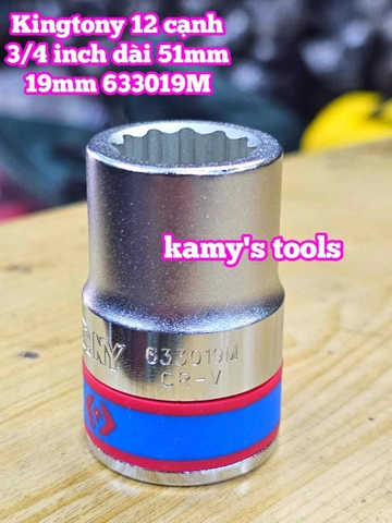 Tuýp 3/4 inch bông 12 cạnh trắng ngắn Kingtony 17mm 18mm 19mm 20mm 21mm 633017M 633018M 633019M 633020M 633021M
