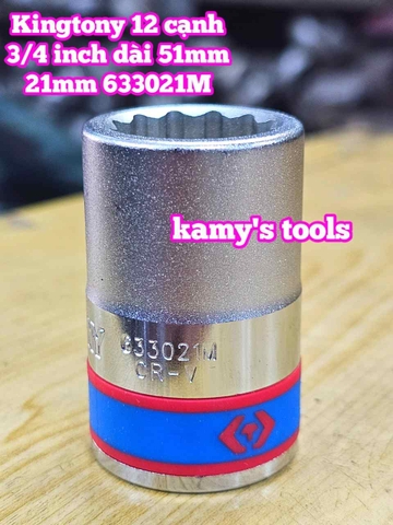 Tuýp 3/4 inch bông 12 cạnh trắng ngắn Kingtony 17mm 18mm 19mm 20mm 21mm 633017M 633018M 633019M 633020M 633021M