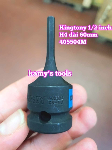 Tuýp lú đầu lục giác đen 1/2 inch Kingtony H4 H5 H6 H8 H10 H12 H14 H16 H17 H19 405504M 405505M 405506M 405508M 405510M 405512M 405514M 405516M 405517M 405519M