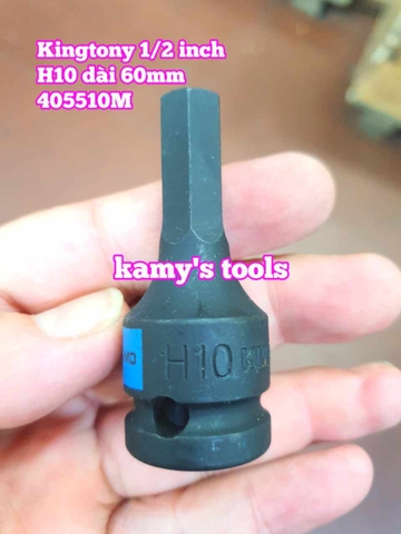 Tuýp lú đầu lục giác đen 1/2 inch Kingtony H4 H5 H6 H8 H10 H12 H14 H16 H17 H19 405504M 405505M 405506M 405508M 405510M 405512M 405514M 405516M 405517M 405519M