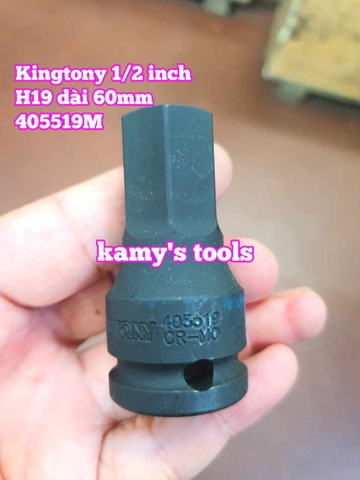 Tuýp lú đầu lục giác đen 1/2 inch Kingtony H4 H5 H6 H8 H10 H12 H14 H16 H17 H19 405504M 405505M 405506M 405508M 405510M 405512M 405514M 405516M 405517M 405519M