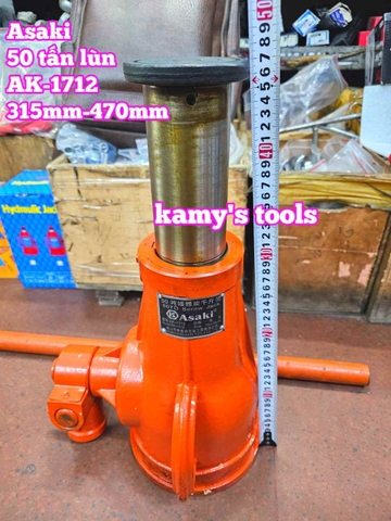 Kích con đội răng cơ khí 50 tấn thấp lùn 315mm-470mm Asaki AK-1712 (50TD)