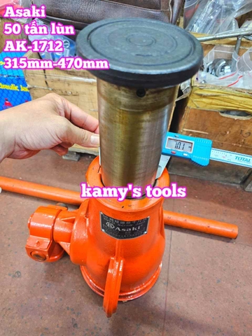 Kích con đội răng cơ khí 50 tấn thấp lùn 315mm-470mm Asaki AK-1712 (50TD)