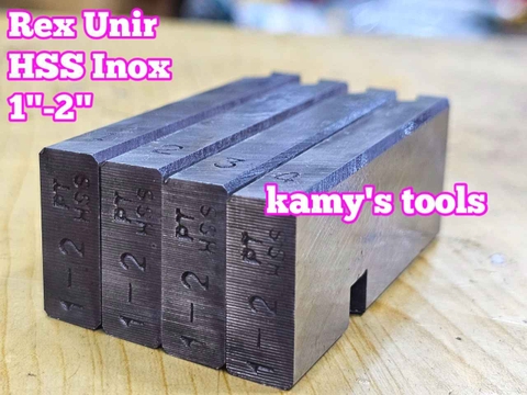 1-2 inch Dao tiện ren ống INOX HSS Rex hiệu Unir BSPT bản dao 27mm WTUR-0102S
