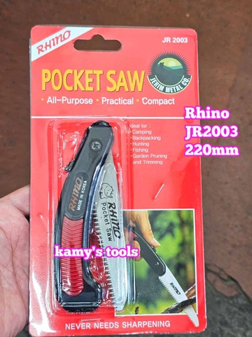 Cưa gỗ xếp cầm tay nhỏ gập gọn Rhino JR2003 Hàn Quốc dài 220mm