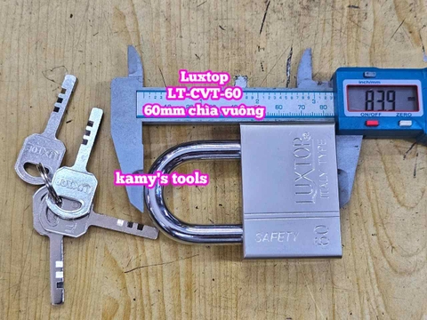 Ổ khóa trắng chìa vuông 4 chìa 6F 60mm Luxtop LT-CVT-60