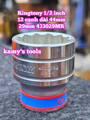 Đầu tuýp trắng ngắn 1/2 inch Kingtony 12 cạnh 29mm 30mm 32mm 433029MR 433030MR 433032MR