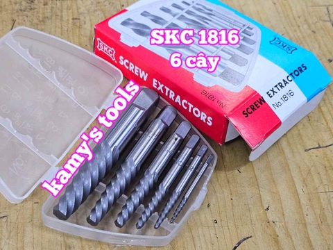Bộ mũi vít ta rô tháo mở bu lông ốc vít gãy hỏng 6 cây SKC 1816 Nhật
