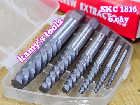 Bộ mũi vít ta rô tháo mở bu lông ốc vít gãy hỏng 6 cây SKC 1816 Nhật
