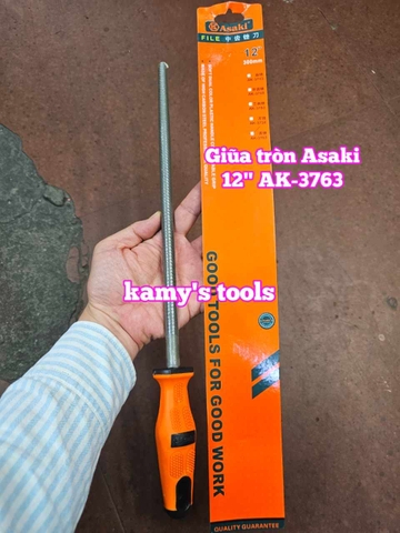 Dũa giũa tròn sắt kim loại Asaki 6 inch 8 inch 10 inch 12 inch AK-3760 AK-3761 AK-3762 AK-3763