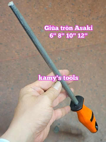 Dũa giũa tròn sắt kim loại Asaki 6 inch 8 inch 10 inch 12 inch AK-3760 AK-3761 AK-3762 AK-3763