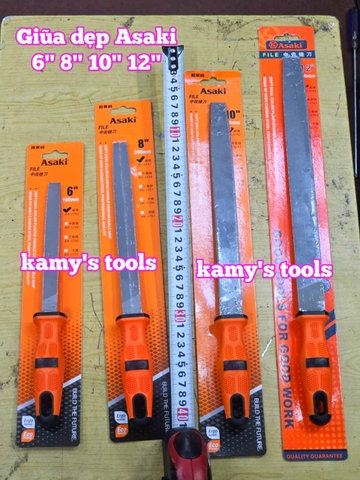 Dũa giũa dẹp sắt kim loại Asaki 6 inch 8 inch 10 inch 12 inch AK-3740 AK-3741 AK-3742 AK-3743