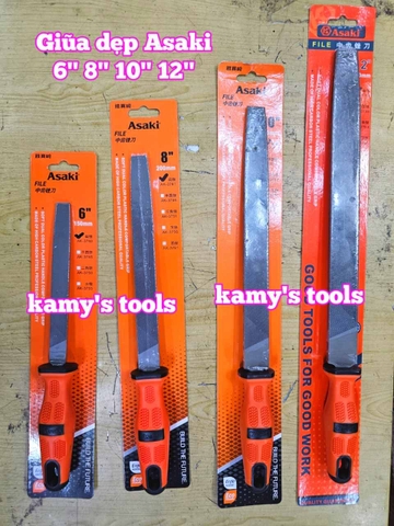 Dũa giũa dẹp sắt kim loại Asaki 6 inch 8 inch 10 inch 12 inch AK-3740 AK-3741 AK-3742 AK-3743