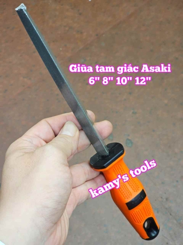 Dũa giũa tam giác sắt kim loại Asaki 6 inch 8 inch 10 inch 12 inch AK-3755 AK-3756 AK-3757 AK-3758