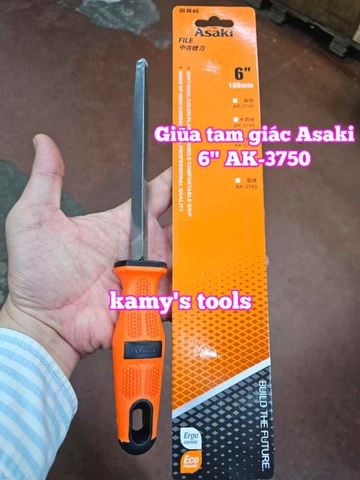 Dũa giũa tam giác sắt kim loại Asaki 6 inch 8 inch 10 inch 12 inch AK-3755 AK-3756 AK-3757 AK-3758
