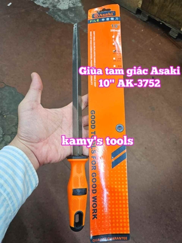 Dũa giũa tam giác sắt kim loại Asaki 6 inch 8 inch 10 inch 12 inch AK-3755 AK-3756 AK-3757 AK-3758