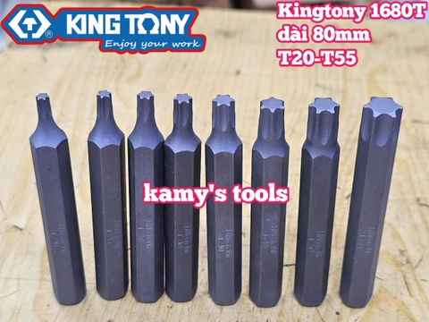 Mũi vít đóng đầu hoa thị bông 6 cạnh Kingtony T 168020, 168025, 168027, 168030, 168040, 168045, 168050, 168055 dài 80mm