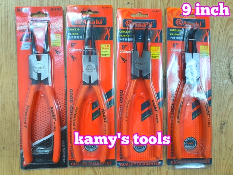 Kìm Mở Phe Asaki 9 inch 225mm Cong Thẳng Bóp Vào Bung Ra AK-8330 AK-8344 AK-8337 AK-8351