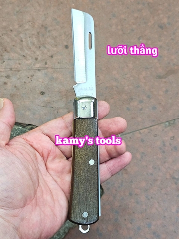 Dao tuốt dây điện, rọc cáp thợ điện, gọt vỏ dây điện, xếp gấp gọn lưỡi cong lưỡi thẳng Wetools EK-7203B và EK-7203A