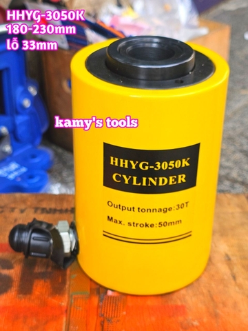 Kích thủy lực có lỗ rỗng tâm TLP 30 tấn HHYG-3050K hành trình 50mm lỗ 33mm 180mm-230mm