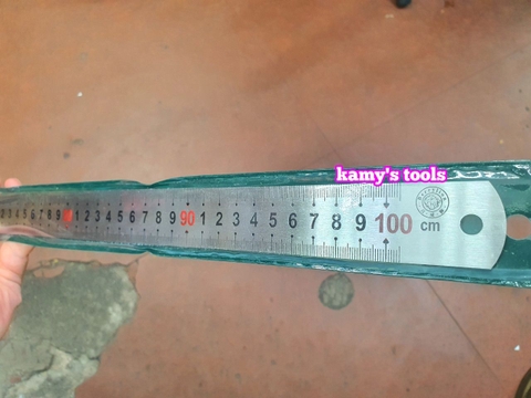 Thước lá inox 1m (1 mét) bản 30mm hệ inch và mét Berrylion model 00722058