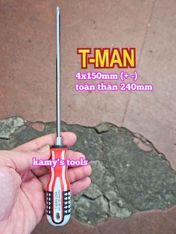 Tua vít 2 đầu bake dẹp T-MAN 4mm dài 100mm 150mm 4x100mm 4x150mm TMAN-6612-4B100 TMAN-6612-4B150