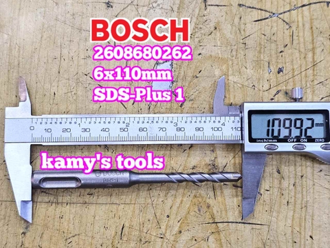 Mũi khoan bê tông chuôi gài SDS-Plus 1 Bosch 6mm dài 110mm 6x110mm 2608680262
