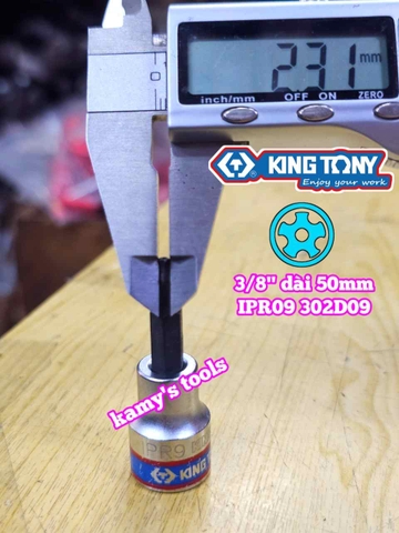 Đầu tuýp sao 5 cạnh Kingtony 3/8 inch IPR09 302D09-IPR15 302D15-IPR20 302D20-IPR25 302D25-IPR27 302D27-IPR30 302D30