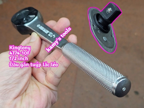 Cần siết tự động 1/2 inch Kingtony 4774-10F đầu gắn tuýp lắc léo 32 răng dài 255mm