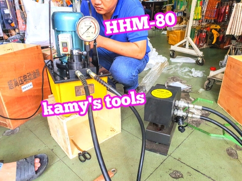 HHM-80 Máy đột lỗ thủy lực TLP  50 tấn họng sâu 115mm đột lỗ 16mm 18mm 22mm 25mm