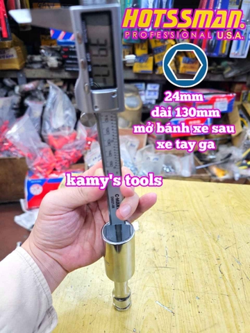 Tuýp tháo mở ốc bánh xe sau xe tay ga 24mm dài 130mm Hotssman HSM-221324