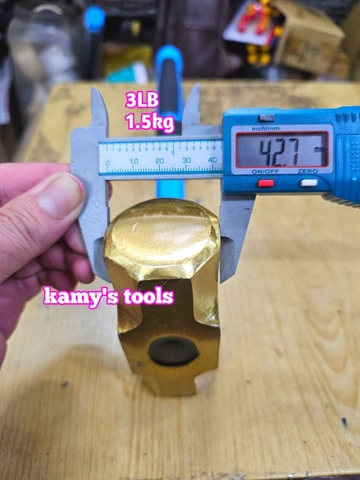 Búa đồng thau đầu lục giác 1.5kg 1500g 3LB cán nhựa dài 355mm kamytools BHCP-03
