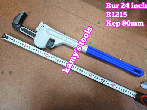 Mỏ lết răng cán bọc nhựa Rur R1215 dài 24 inch kẹp tối đa 80mm