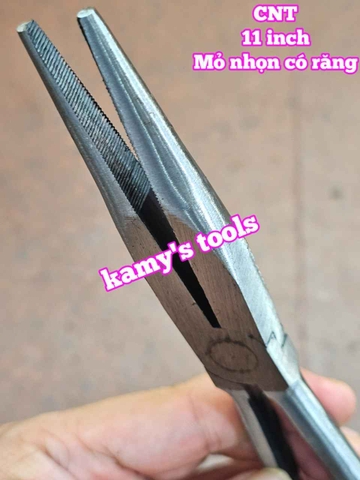 Kìm mỏ nhọn miệng thẳng có răng CNT dài 11 inch 290mm CNT-LNNT11