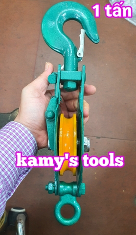 Ròng rọc đơn 1 tấn, puly sắt đơn 4 inch 100mm, puly 1 rãnh