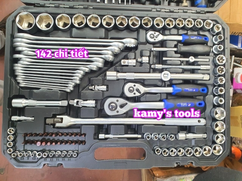142 chi tiết bộ dụng cụ công cụ đồ nghề bộ tuýp đa năng 3 hệ 1/4 3/8 1/2 inch Yofe
