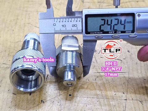 Bộ đầu khớp nối nhanh thủy lực TLP HH-II 3/8 inch NPT ren ngoài 17mm