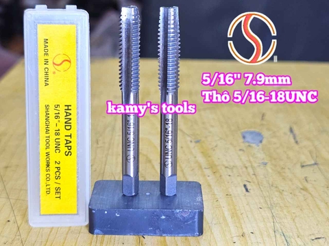 Bộ taro hệ inch tạo ren trong 5/16 inch (7.9mm) Shanghai bước ren thô và mịn 5/16-18 UNC 5/16-24 UNF