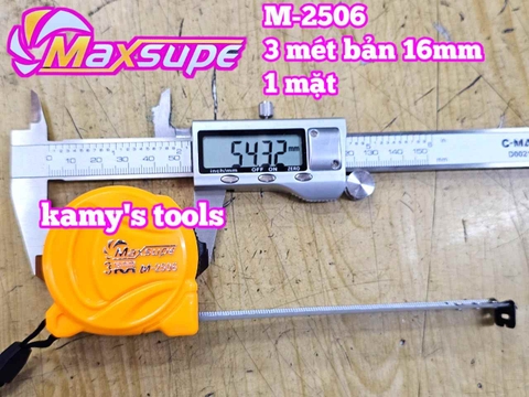 Thước kéo thước cuộn rút 3 mét 3m Maxsupe M-2506 bản 16mm 1 mặt
