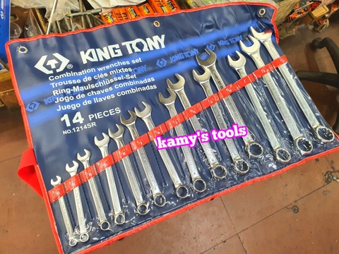 Bộ cờ lê vòng miệng hệ inch 14 chi tiết Kingtony 5/16 inch - 1 1/4 inch model 1214SR