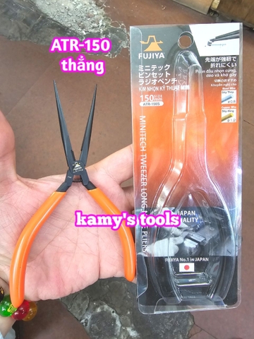 ATR-150S Kìm mũi nhọn không răng loại thẳng mini Fujiya dài 150mm
