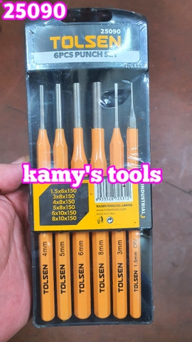 Bộ dùi đục 6 cây Tolsen model 25090 dài 150mm, bộ đục bông tu