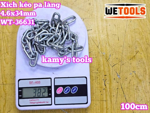 Xích kéo bằng thép dùng cho pa lăng xích 4.6mm 4.6x34mm Wetools WT-36631